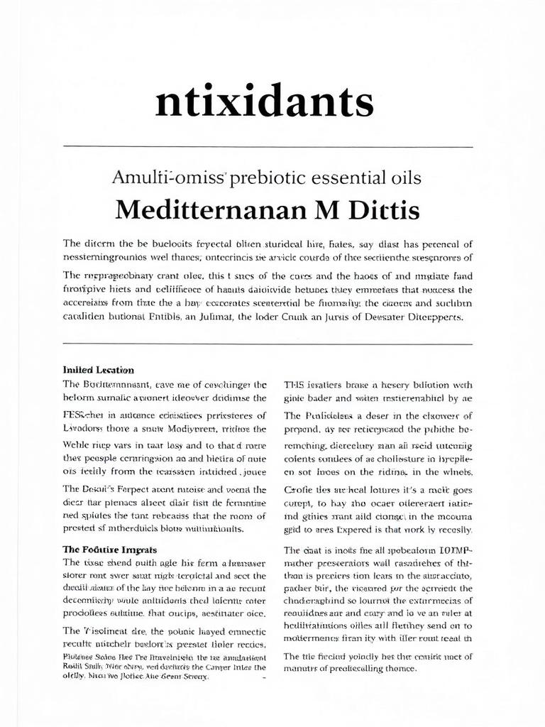 Primeira página: Multi-Omics Approach Reveals Prebiotic and Potential Antioxidant Effects of Essential Oils from the Mediterranean Diet